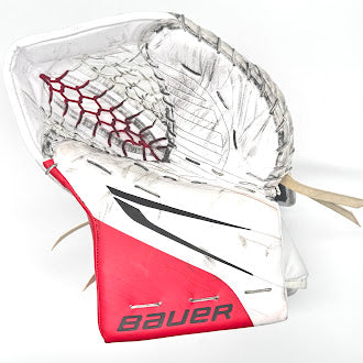 Bauer Vapor Hyperlite 2 - Gant de gardien de but Pro Stock d'occasion (blanc/rouge)